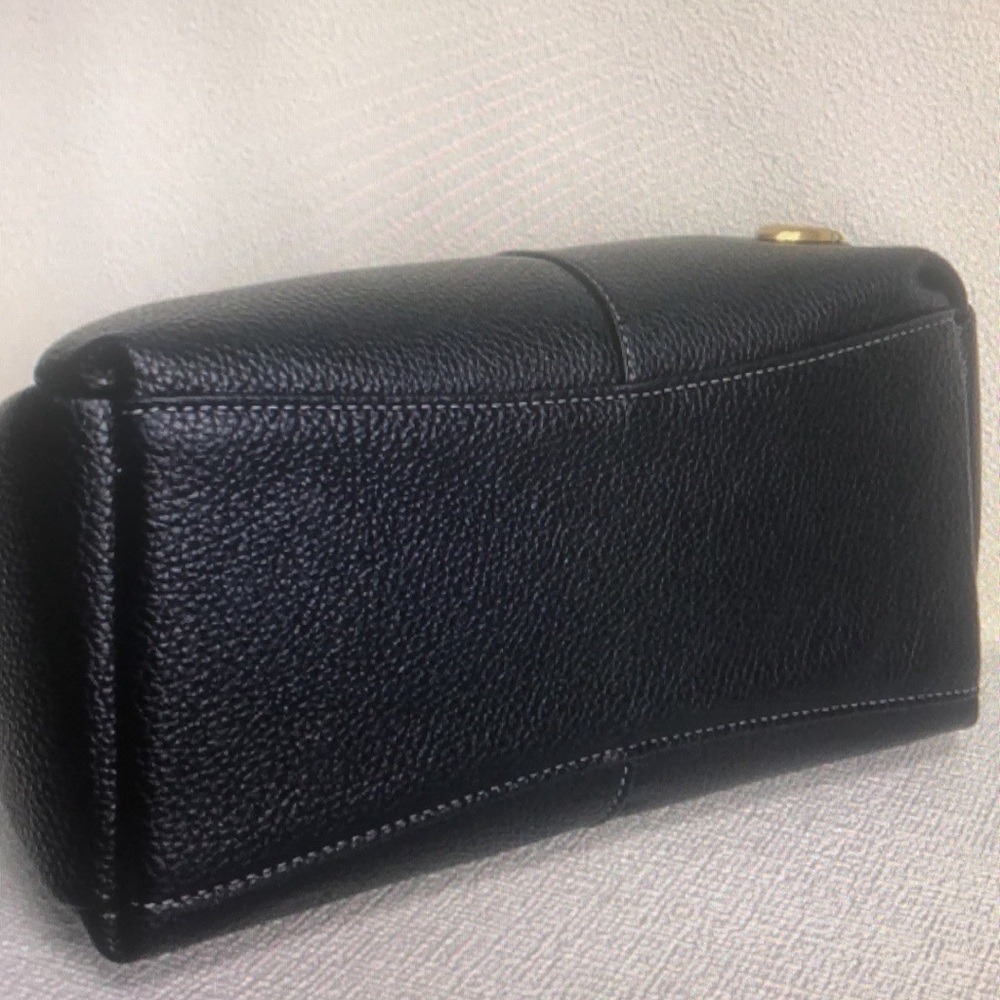 Coach Black Pebbled Leather Top-Handle Bag with Gold Hardware - Picture 5 of 5